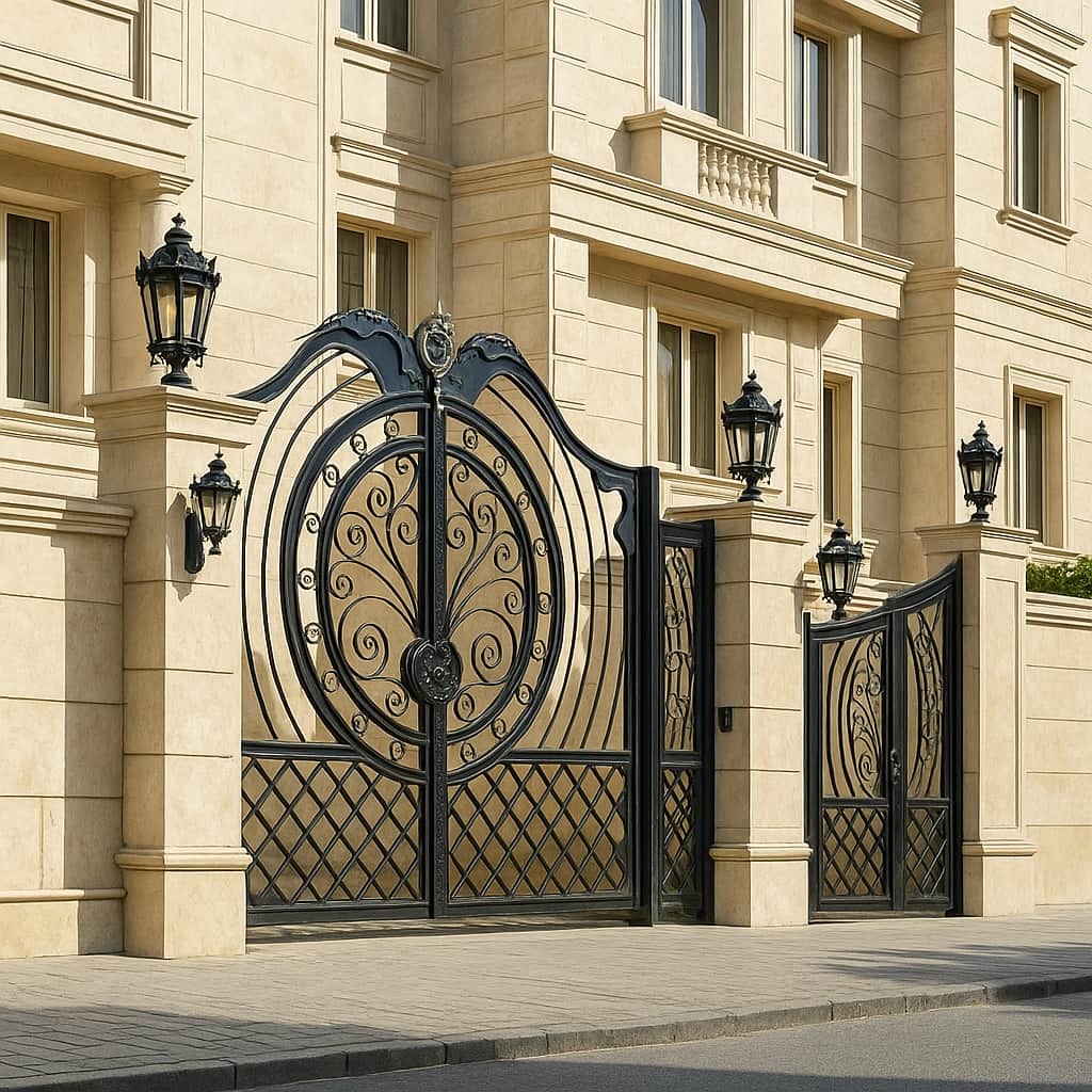 نصب درب فلزی دایره مصور ویلایی در ساری