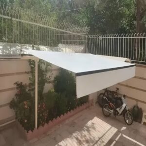 سایبان برقی جمع شونده حیاط در ساری
