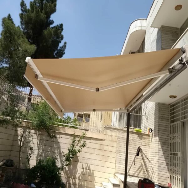 سایبان برقی ضد UV ساری با پارچه مقاوم آفتاب