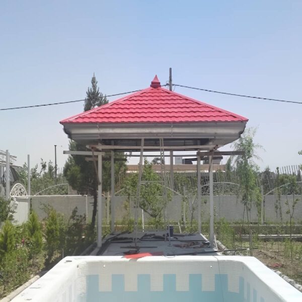 آردواز ورودی ساختمان مدرن ساری با پوشش خاکستری مقاوم