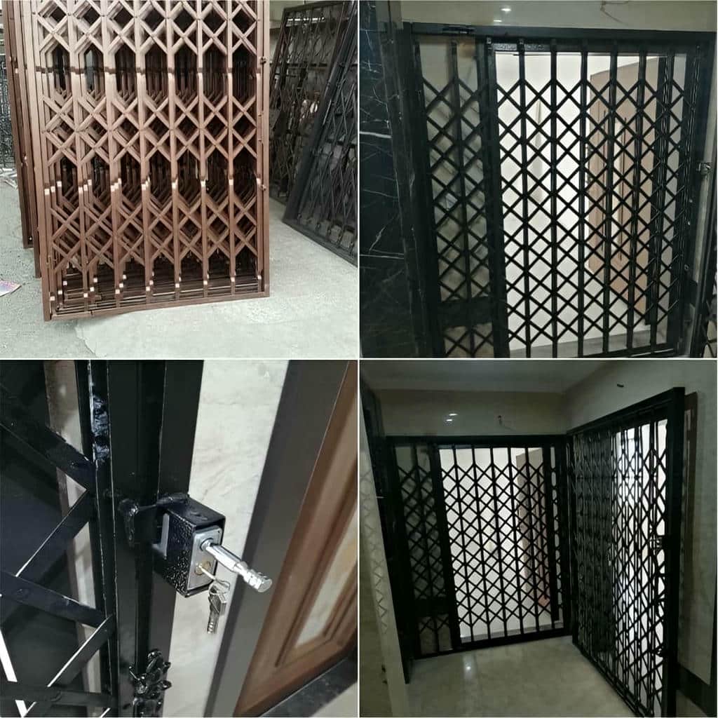 سفارش درب آکاردئونی شیک قفل دار با ابعاد دلخواه در ساری
