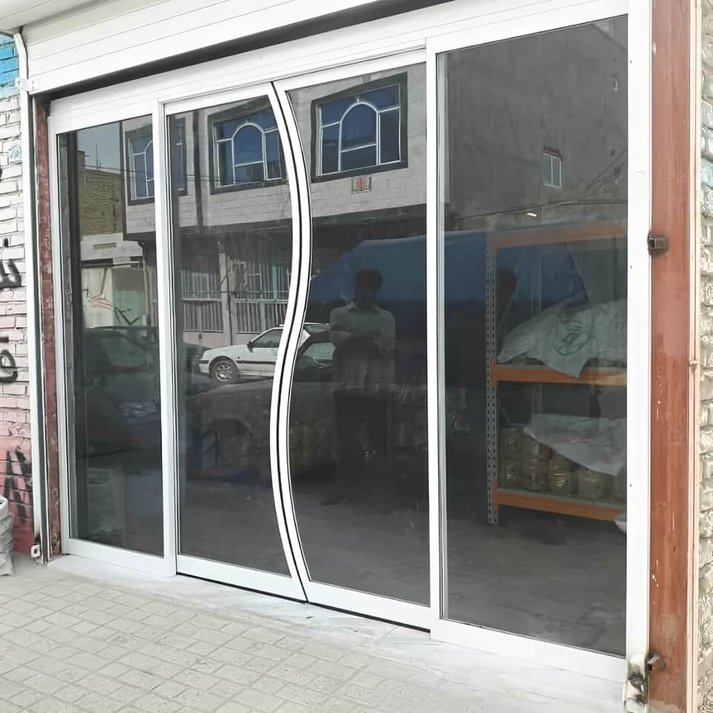 نصب ریل درب اتوماتیک شیشه ای کشویی دولنگه در ساری