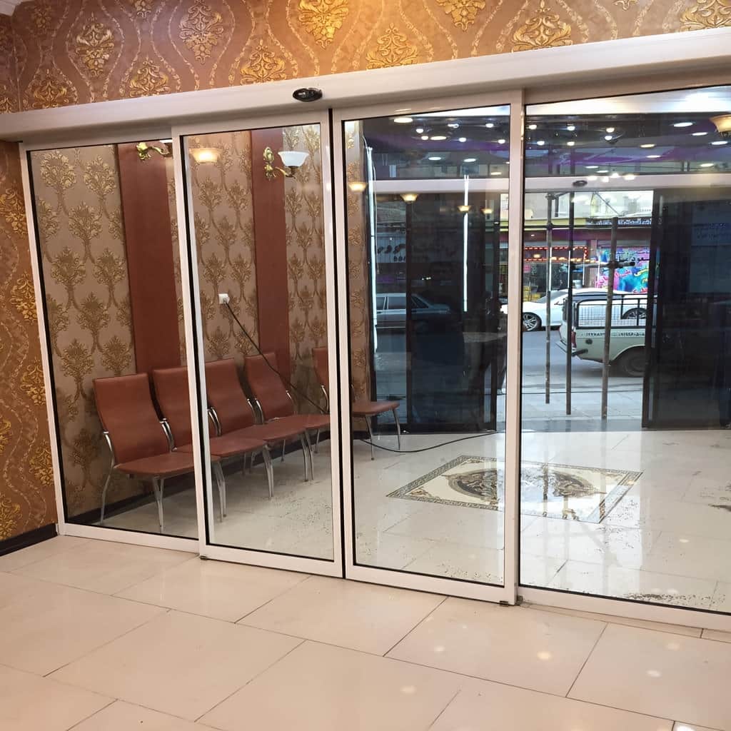 خرید درب شیشه ای اتوماتیک کشویی دو لت با شیشه مات در ساری خرید درب شیشه ای اتوماتیک کشویی دو لت با شیشه مات در ساری