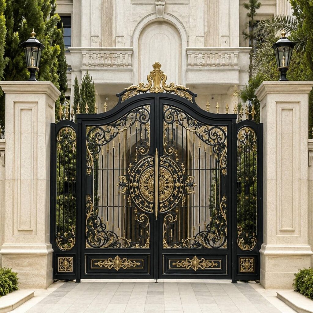خرید درب پارکینگ مشکی طلایی در ساری خرید درب پارکینگ مشکی طلایی در ساری
