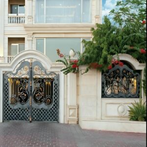 6 نمونه درب حیاط کشویی ریل زمینی در ساری