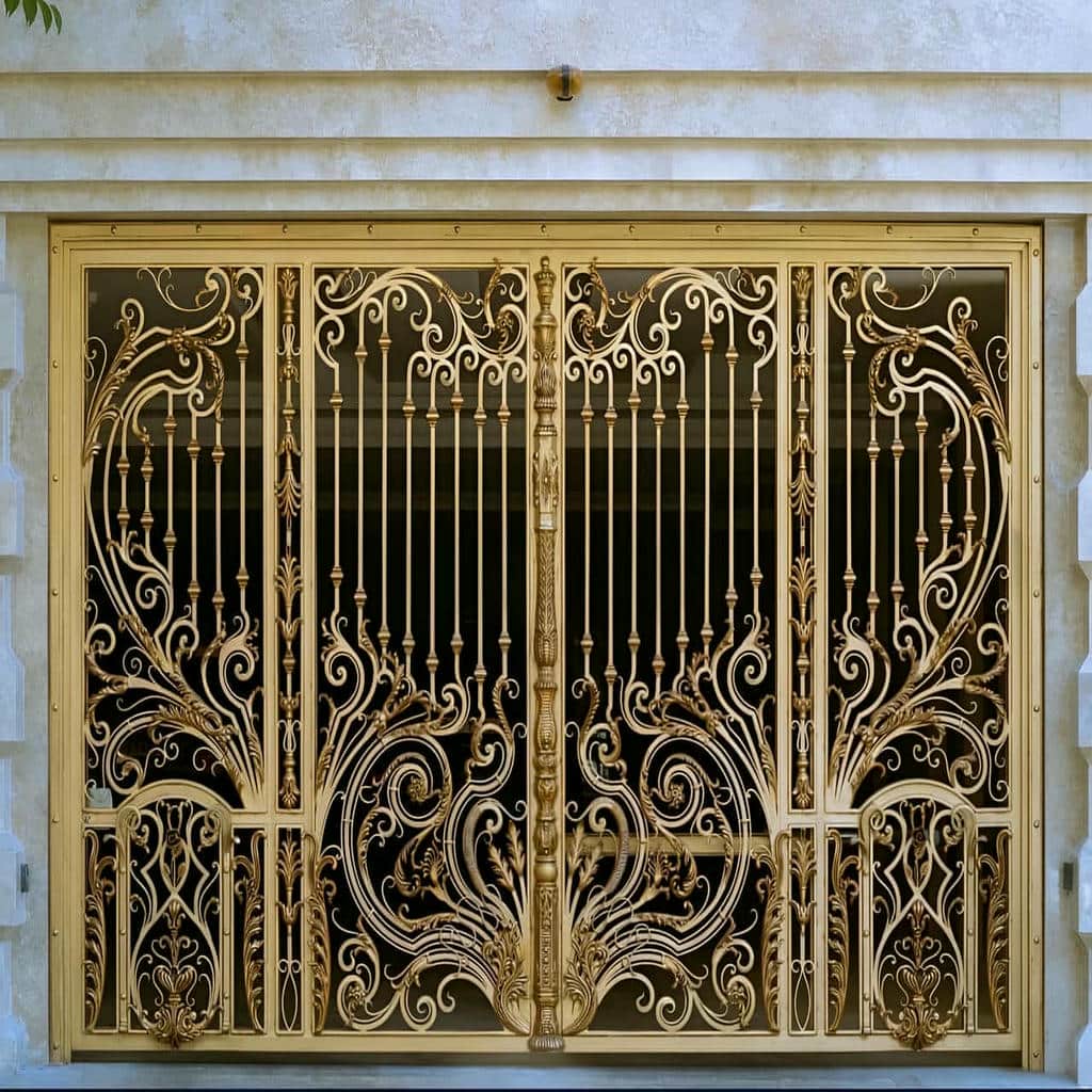 سفارش درب پارکینگ CNC پنل فلزی با نقش گیاهی در ساری
