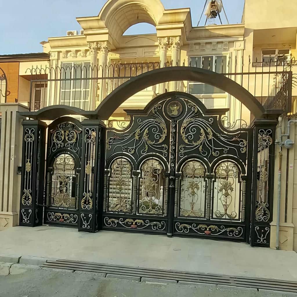 سفارش درب ویلایی طرح چوب فلزی در ساری با تعیین جهت رگه
