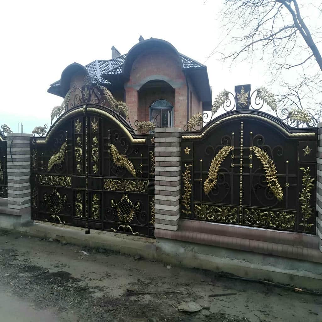 نصب درب حیاط برش لیزری هندسی دو لنگه در ساری