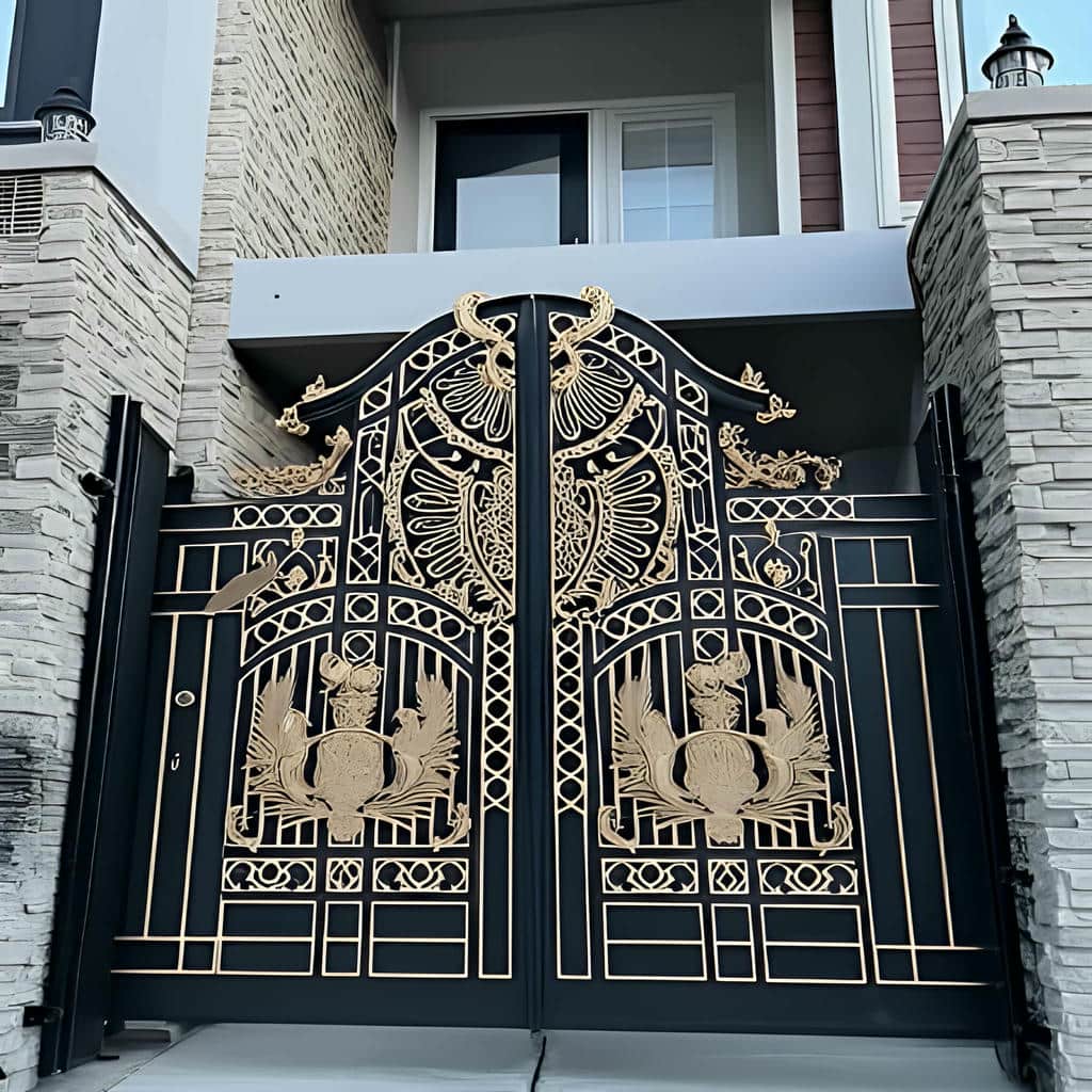 خرید درب پارکینگ ویلایی دو لنگه ورق‌پوش در ساری