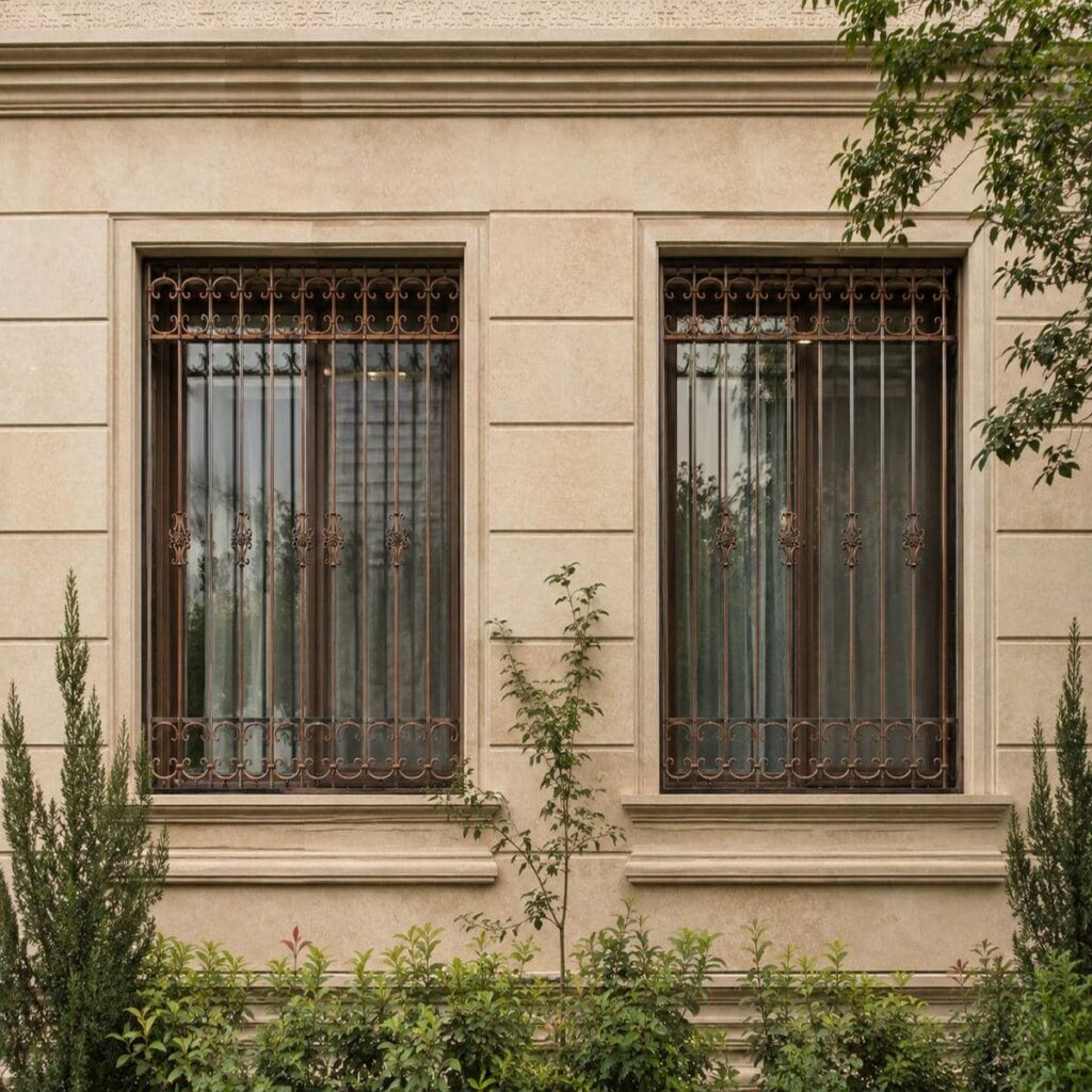 نصب حفاظ پنجره شیک قاب دار با شبکه هندسی در ساری نصب حفاظ پنجره شیک قاب دار با شبکه هندسی در ساری