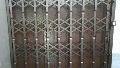 9 نمونه درب آکاردئونی چهار گل لوزی در ساری