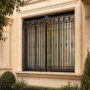 حفاظ پنجره گلنرده ساری با فرم کلاسیک آهنی