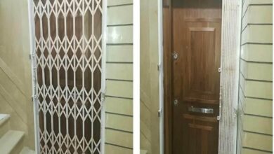 درب آکاردئونی آپارتمان ساری طرح کشویی فلزی
