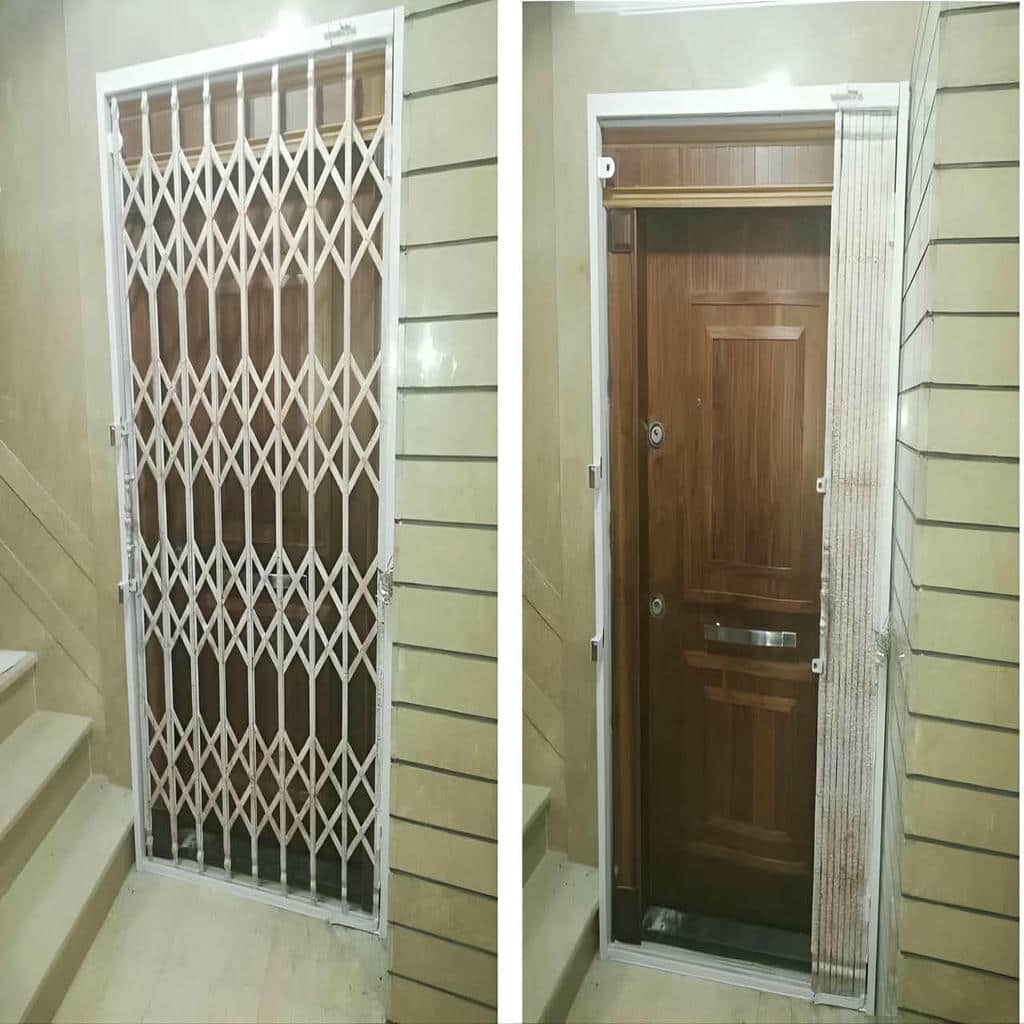 درب آکاردئونی آپارتمان ساری طرح کشویی فلزی