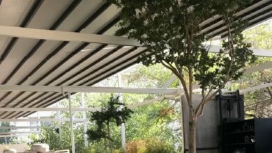 سقف متحرک پارچه ای ساری نمای کلاسیک