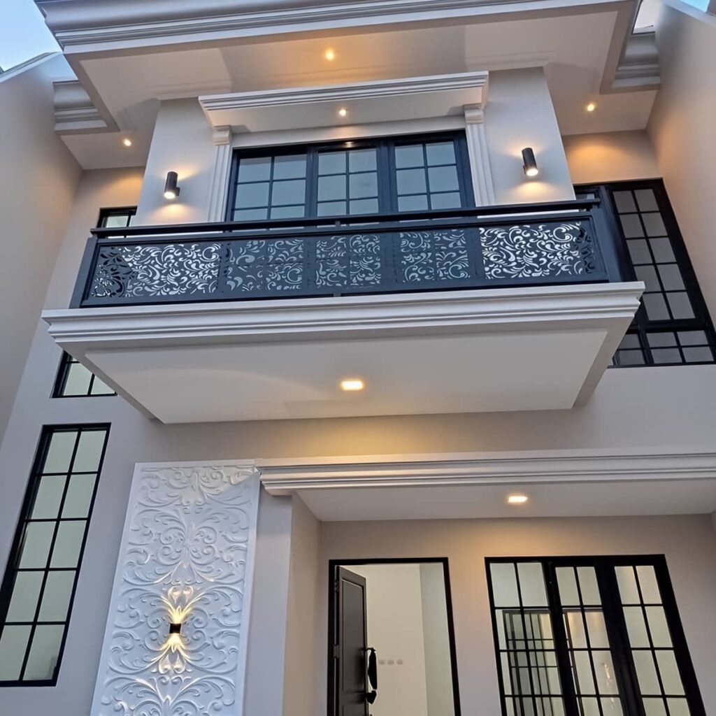 نرده پله چوبی ساری در فضای داخلی