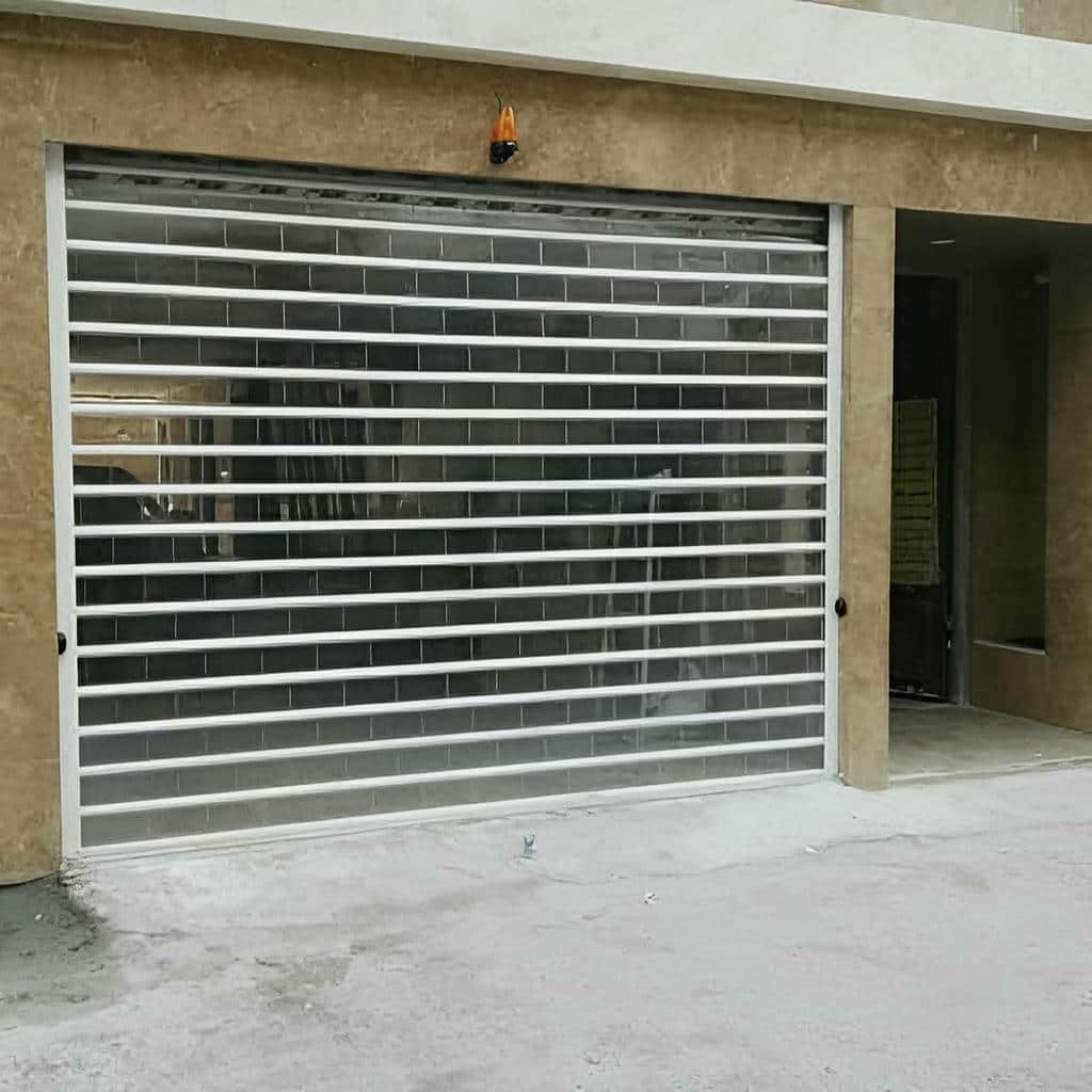 کرکره پارکینگ ساری با تیغه آلومینیومی نقره ای