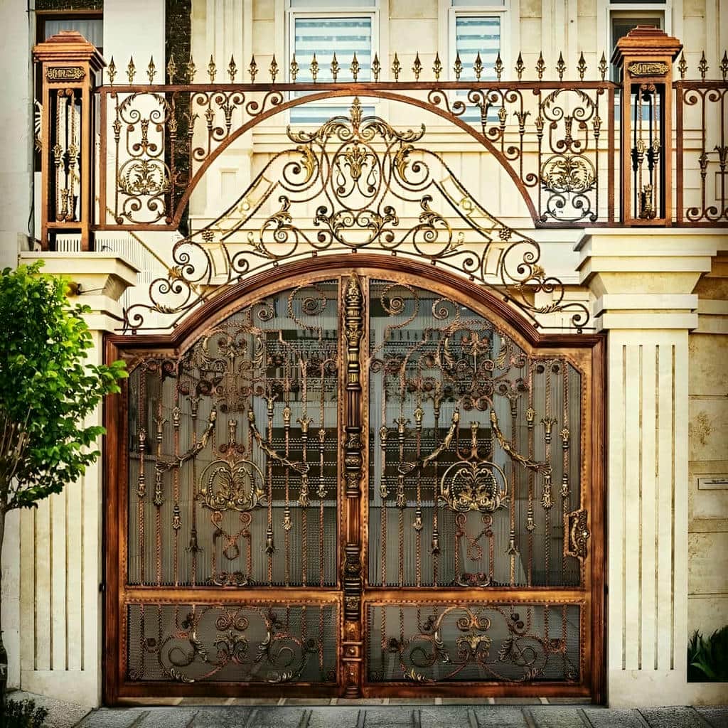 درب حیاط ویلایی ساری با پوشش مشکی