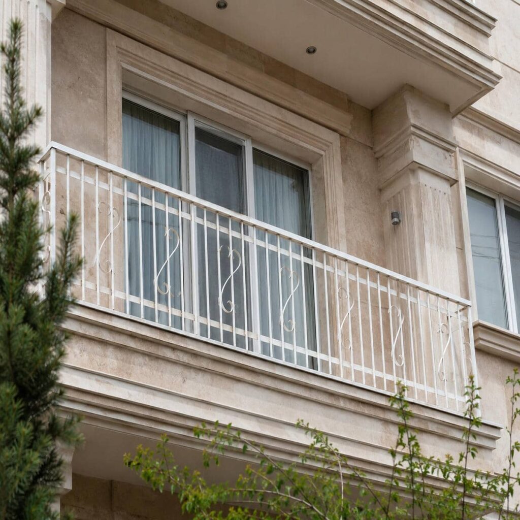 نرده تراس مشکی مات ساری نرده تراس مشکی مات ساری