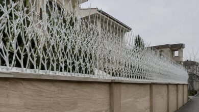 حفاظ شاخ گوزنی آبشاری ساری نمای مدرن